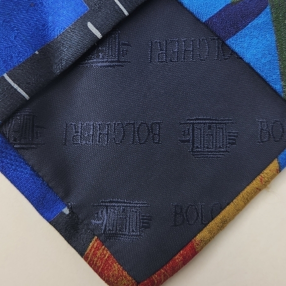 BOLGHERI Vintage Floral Abstract Hawaiian 100% Silk Designer Men's Tie - Picture 6 of 11